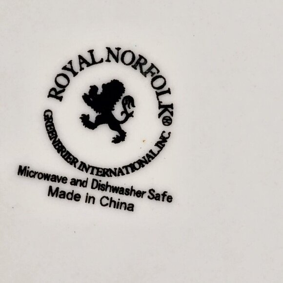 Royal Norfolk Blue Paisley Blue Green White Dinner Plate China Lot Of 2 Vintage - Picture 9 of 10